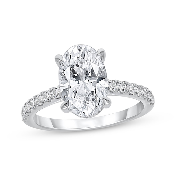 Adore Lab-Grown Diamonds Oval-Cut Engagement Ring 3-1/2 ct tw 14K White Gold