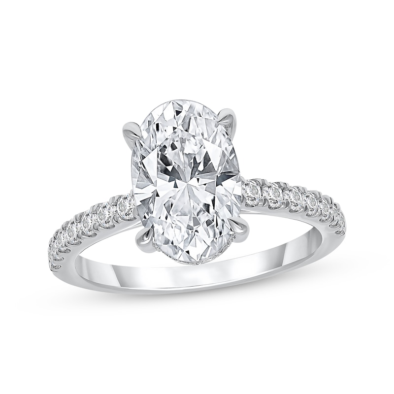Lab-Created Diamonds by KAY Oval-Cut Engagement Ring 3-1/2 ct tw 14K White Gold