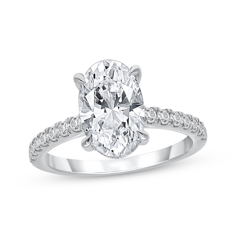 Main Image 1 of Adore Lab-Grown Diamonds Oval-Cut Engagement Ring 3-1/2 ct tw 14K White Gold