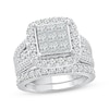 Thumbnail Image 1 of Adore Princess-Cut Multi-Diamond Center Bridal Set 3 ct tw 10K White Gold