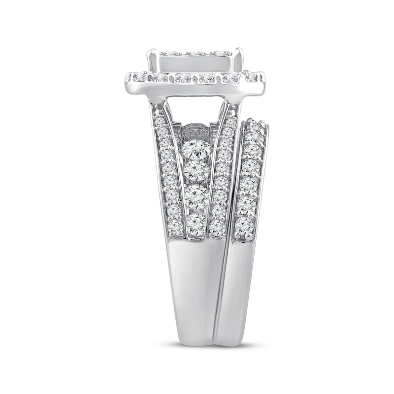 Main Image 2 of Adore Princess-Cut Multi-Diamond Center Bridal Set 3 ct tw 10K White Gold