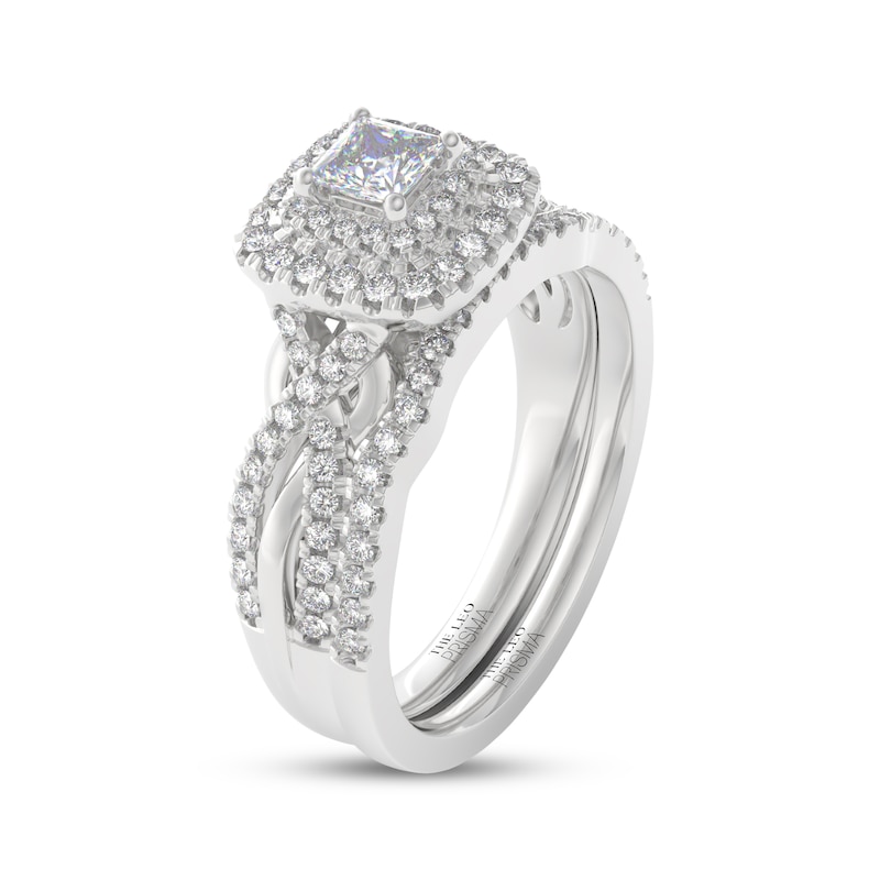 Main Image 2 of THE LEO Prisma Diamond Princess-Cut Double Halo Bridal Set 3/4 ct tw 14K White Gold
