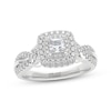 Thumbnail Image 1 of THE LEO Prisma Diamond Princess-Cut Double Halo Engagement Ring 5/8 ct tw 14K White Gold