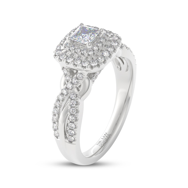 Main Image 2 of THE LEO Prisma Diamond Princess-Cut Double Halo Engagement Ring 5/8 ct tw 14K White Gold