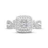 Thumbnail Image 3 of THE LEO Prisma Diamond Princess-Cut Double Halo Engagement Ring 5/8 ct tw 14K White Gold