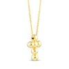 Thumbnail Image 2 of Beaded Cross Necklace 14K Yellow Gold 16"