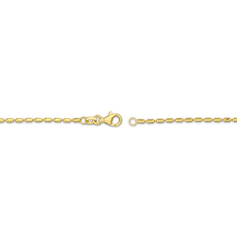 Main Image 3 of Solid Ellipse Bead Chain Necklace 14K Yellow Gold 18&quot;