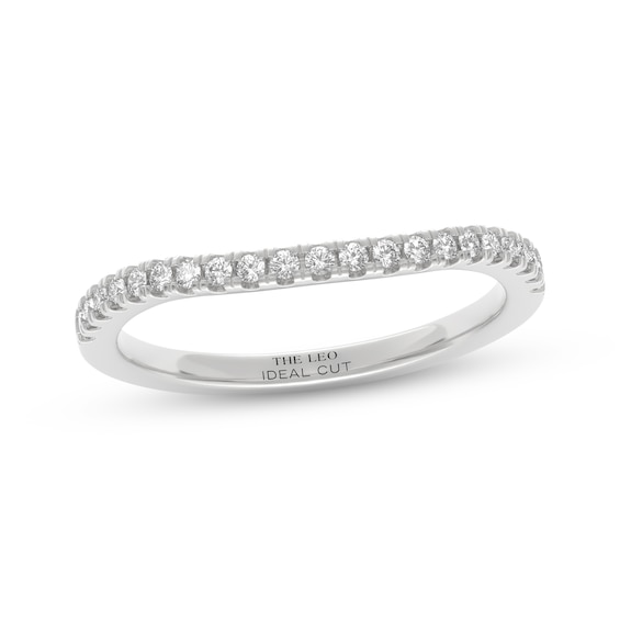 THE LEO Ideal Cut Diamond Contour Wedding Band 1/5 ct tw 14K White Gold