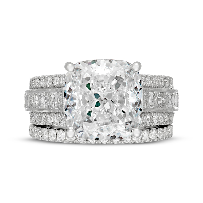 Main Image 3 of Neil Lane Artistry Cushion-Cut Lab-Grown Diamond Bridal Set 10-1/4 ct tw 14K White Gold