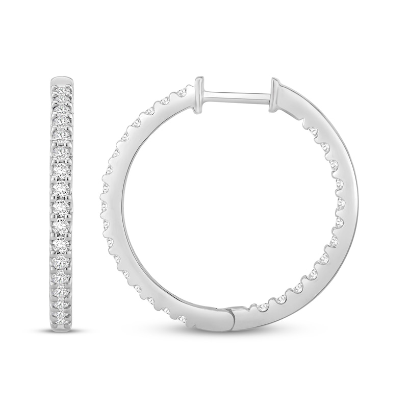Main Image 1 of KAY Lab-Grown Diamonds Inside-Out Hoop Earrings 1 ct tw 14K White Gold