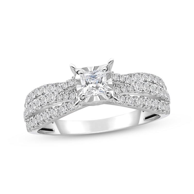 Main Image 1 of Adore Princess-Cut Diamond Engagement Ring 1 ct tw 14K White Gold