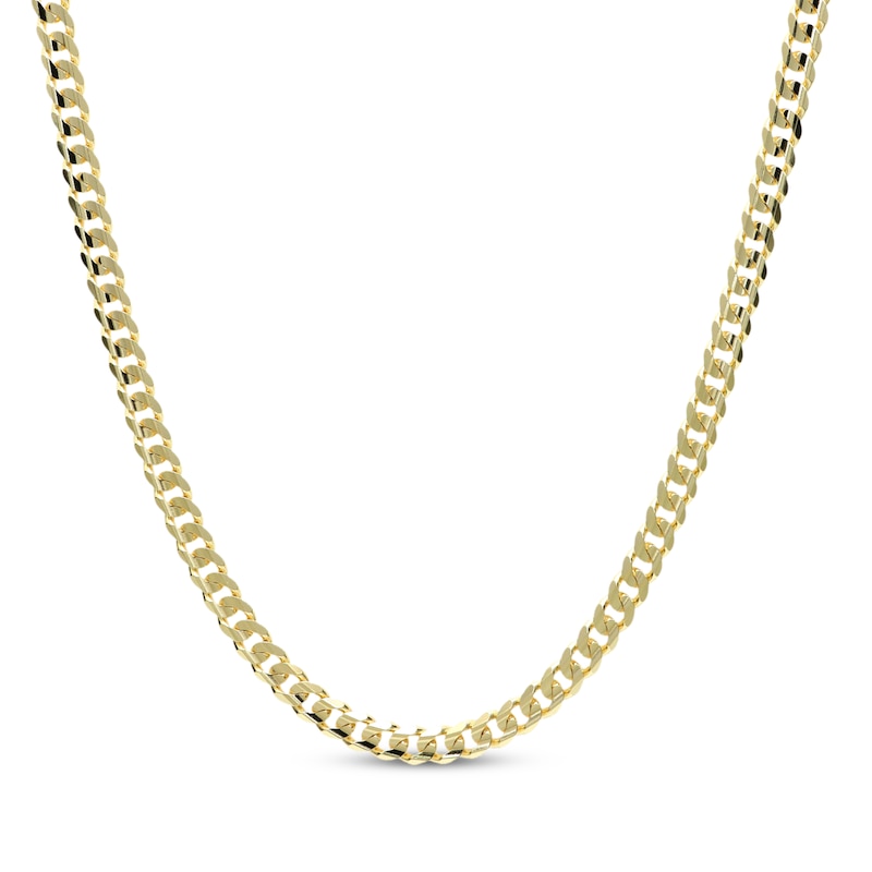 Main Image 1 of Curb Chain Necklace 4.1mm Solid 14K Yellow Gold 22"