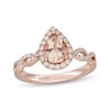 Thumbnail Image 1 of Neil Lane Pear-Shaped Morganite & Diamond Halo Engagement Ring 3/8 ct tw 14K Rose Gold
