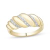 Thumbnail Image 1 of Diamond Scalloped Dome Ring 1/8 ct tw 10K Yellow Gold