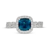Thumbnail Image 6 of Neil Lane Cushion-Cut London Blue Topaz & Diamond Halo Engagement Ring 1/2 ct tw 14K White Gold