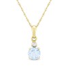 Thumbnail Image 1 of Aquamarine & Diamond Accent Necklace 10K Yellow Gold 18"