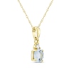 Thumbnail Image 2 of Aquamarine & Diamond Accent Necklace 10K Yellow Gold 18"