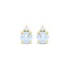 Thumbnail Image 2 of Aquamarine & Diamond Accent Stud Earrings 10K Yellow Gold