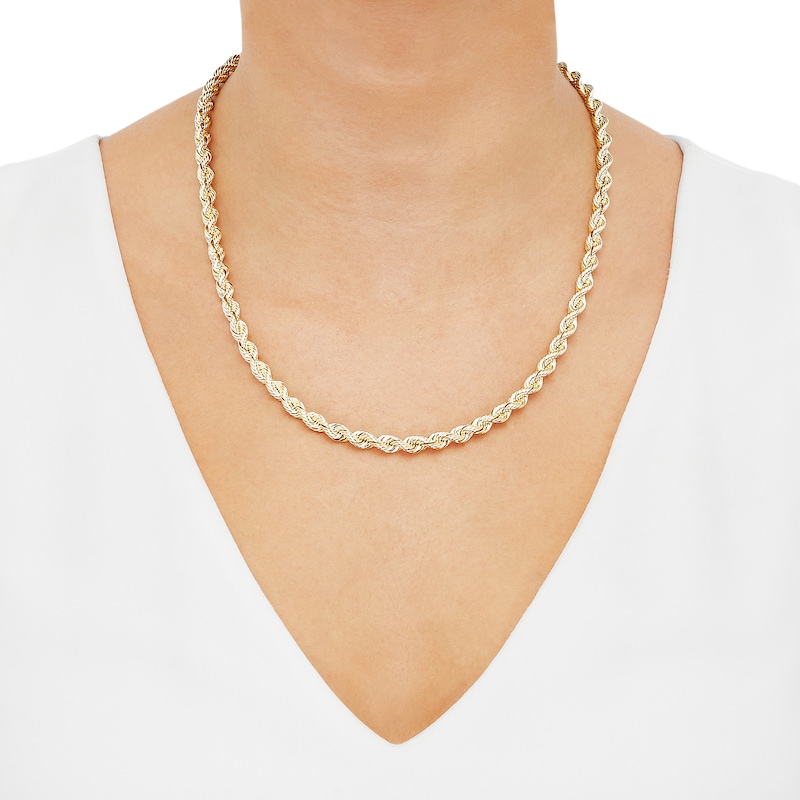 Main Image 3 of Rope Chain Necklace 5.7mm Solid 14K Yellow Gold 18"