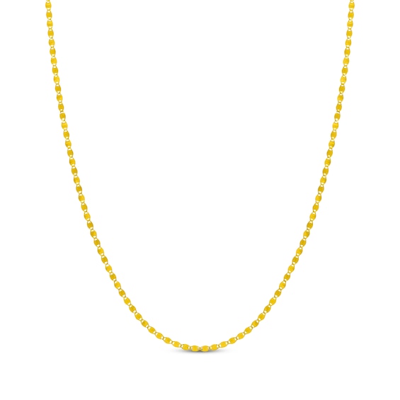 Diamond-Cut Valentino Chain Necklace 2.7mm Hollow 14K Yellow Gold 18"