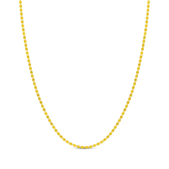 Diamond-Cut Valentino Chain Necklace 2.7mm Hollow 14K Yellow Gold 20"