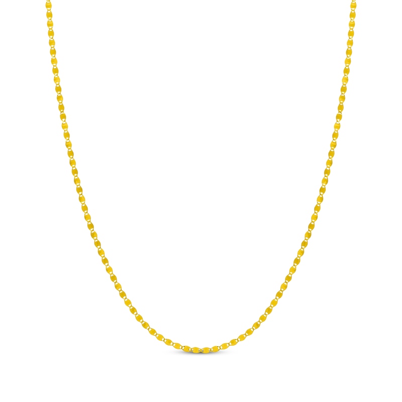 Main Image 1 of Hollow Diamond-Cut Valentino Chain Necklace 2.7mm 14K Yellow Gold 20&quot;