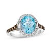 Thumbnail Image 1 of Le Vian Oval-Cut Blue Topaz Ring 1/2 ct tw Diamonds 14K Vanilla Gold