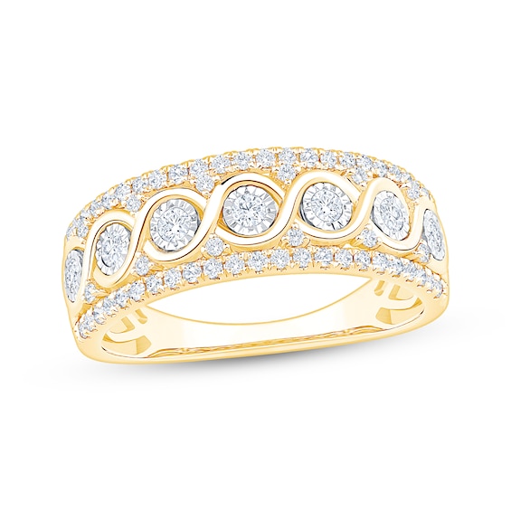 Diamond Twist Anniversary Ring 1/2 ct tw 10K Two-Tone Gold