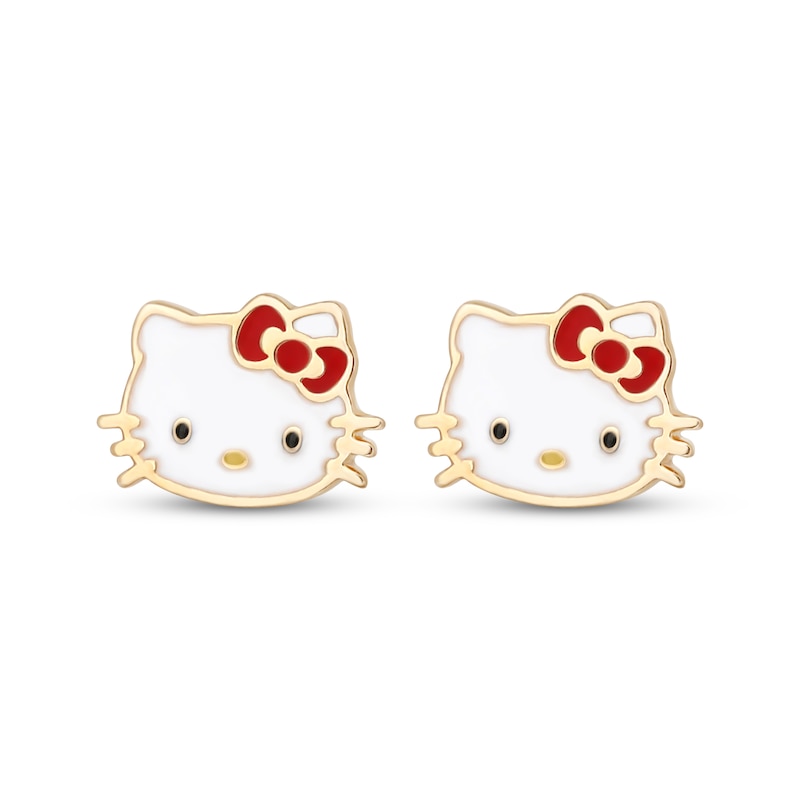 Main Image 2 of Children's Hello Kitty Enamel Stud Earrings 14K Yellow Gold