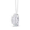 Thumbnail Image 2 of Multi-Diamond Cushion-Shaped Halo Necklace 1 ct tw 10K White Gold 18"