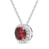 Thumbnail Image 2 of Lab-Created Ruby & White Lab-Created Sapphire Necklace Sterling Silver 18"