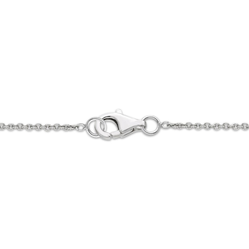 Main Image 3 of Lab-Created Ruby & White Lab-Created Sapphire Necklace Sterling Silver 18"