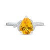 Thumbnail Image 3 of Pear-Shaped Citrine & White Lab-Created Sapphire Ring Sterling Silver