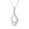 Thumbnail Image 2 of Milestones Diamond Teardrop Necklace 1/4 ct tw 10K White Gold 18"