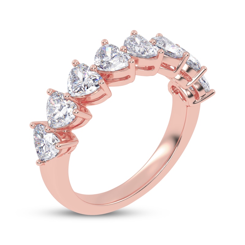Main Image 2 of Adore Lab-Grown Diamonds Heart-Shaped East-West Anniversary Ring 2 ct tw 14K Rose Gold