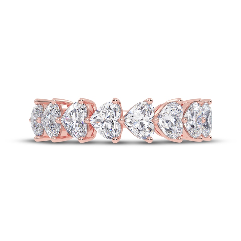 Main Image 3 of Adore Lab-Grown Diamonds Heart-Shaped East-West Anniversary Ring 2 ct tw 14K Rose Gold