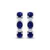 Thumbnail Image 2 of Memories Moments Magic Oval-Cut Blue Lab-Created Sapphire & Diamond Hoop Earrings 1/15 ct tw Sterling Silver