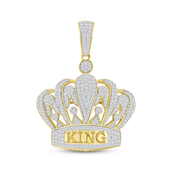 Diamond "KING" Crown Charm 3/4 ct tw 10K Yellow Gold