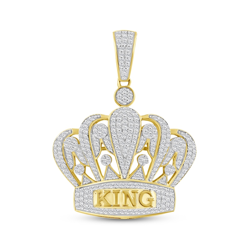 Main Image 1 of Diamond "KING" Crown Charm 3/4 ct tw 10K Yellow Gold