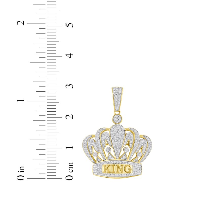 Main Image 3 of Diamond "KING" Crown Charm 3/4 ct tw 10K Yellow Gold