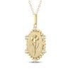 Thumbnail Image 2 of Iris Birth Flower Diamond Necklace 1/10 ct tw 10K Yellow Gold 18"