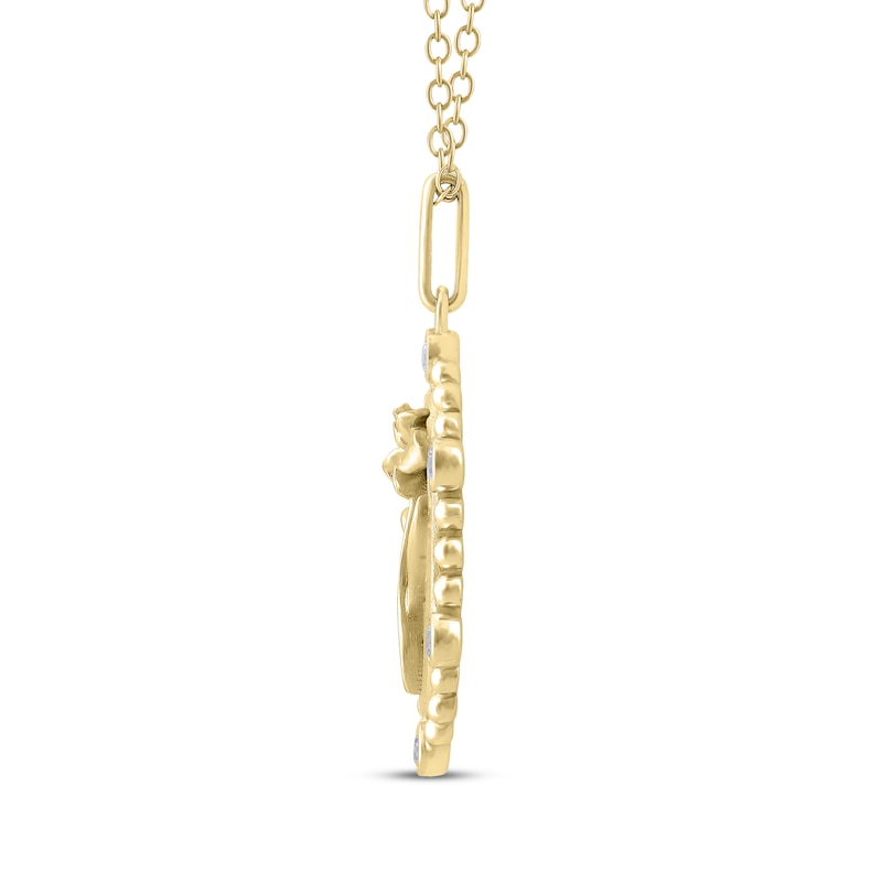 Main Image 3 of Iris Birth Flower Diamond Necklace 1/10 ct tw 10K Yellow Gold 18"