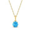 Thumbnail Image 1 of Swiss Blue Topaz Solitaire Necklace 10K Yellow Gold