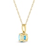Thumbnail Image 3 of Swiss Blue Topaz Solitaire Necklace 10K Yellow Gold