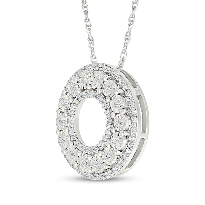 Main Image 2 of Diamond Open Circle Necklace 1/5 ct tw Sterling Silver 18"
