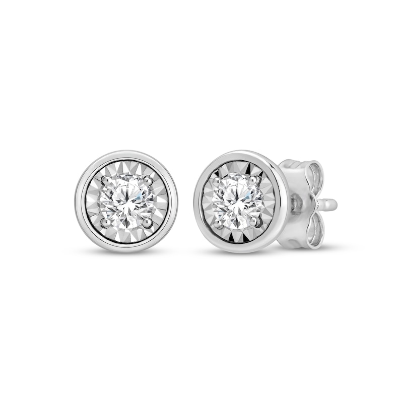 Main Image 3 of KAY Lab-Grown Diamonds Round-Cut Solitaire Necklace & Stud Earrings Set 1/2 ct tw Sterling Silver