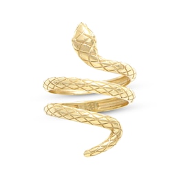 Textured Snake Wrap Ring 10K Yellow Gold