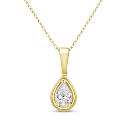 KAY Lab-Grown Diamonds Pear-Shaped Solitaire Necklace 1/2 ct tw 10K Yellow Gold 18" (F/SI2)