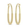 Thumbnail Image 2 of Diamond-Cut Oval Hoop Earrings 14K Yellow Gold 30mm