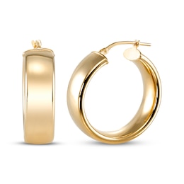 Bold Hoop Earrings 24K Yellow Gold Vermeil Sterling Silver 25mm